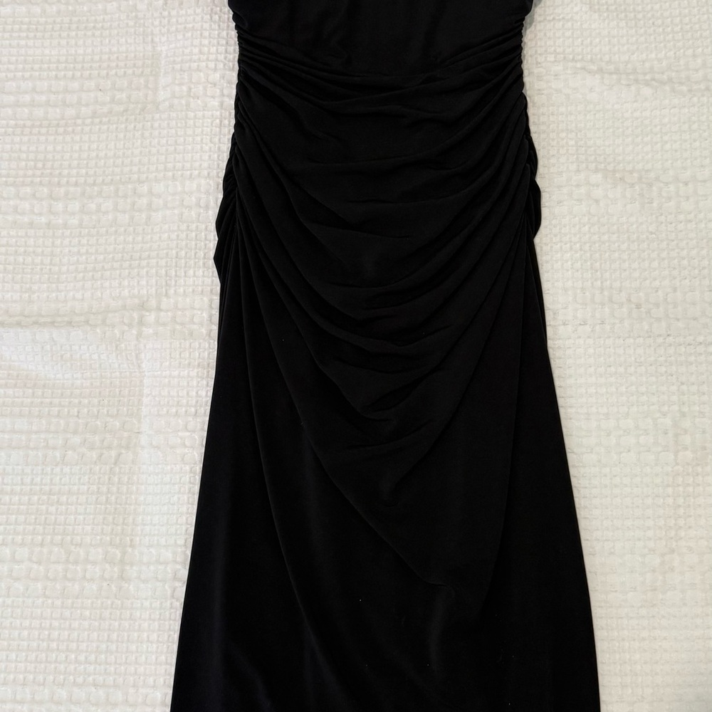 Laundry By Shelli Segal Black Ruched Sweetheart Sheath Dress
